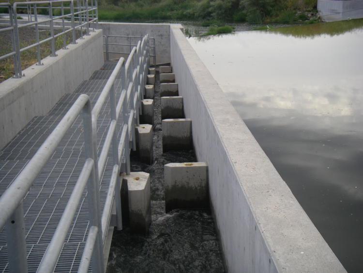 Crooked River central vertical slot fishway near Prineville, Oregon.